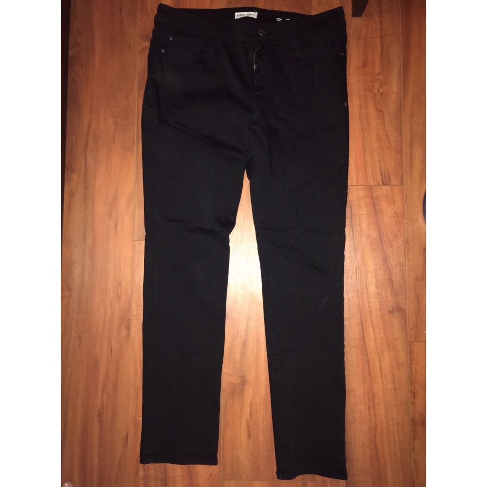 Black straight leg jeans